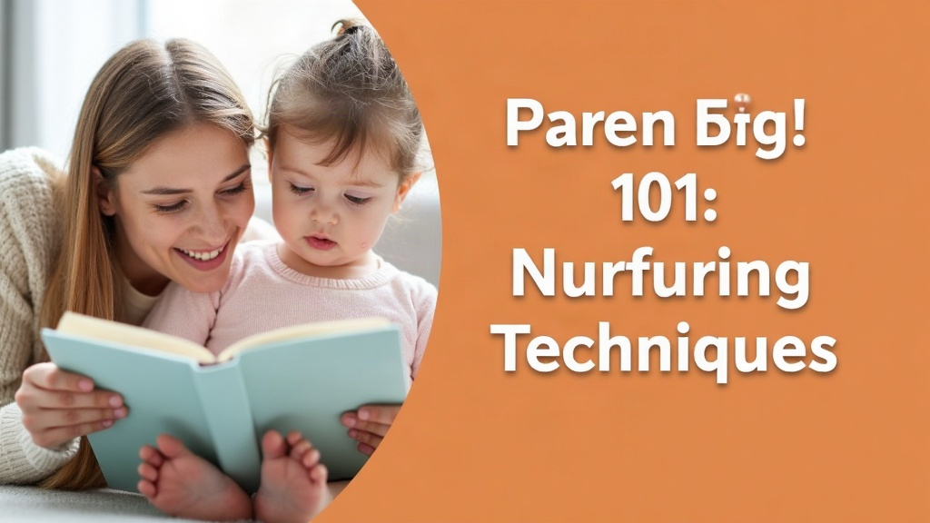 A woman and a young child read a book together, with the text “Paren Big! 101: Nurfuring Techniques” on an orange background.